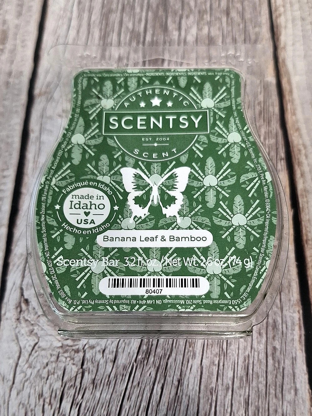 Scentsy Banana Leaf & Bamboo Scentsy Wax Bar in Green NWT